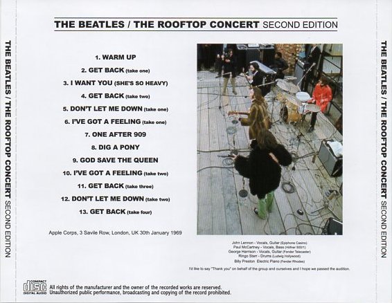 The Rooftop Concert - Second Edition - CD back