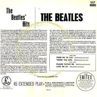 The Beatles Hits - Rear Cover