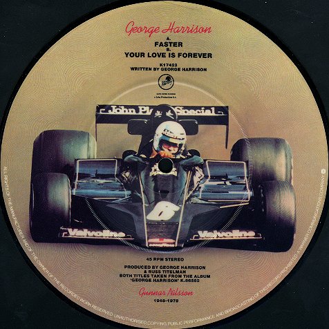 Faster - Rear of Picture Disc