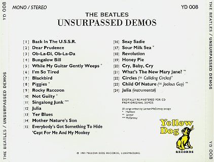 Unsurpassed Demos - CD back