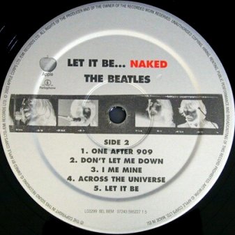 Let It Be... Naked - Vinyl Side 2