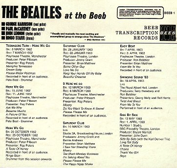 Beatles At The Beeb - Vol. 1 - CD Back