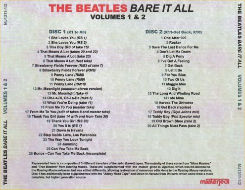Bare It All - Vols. 1 & 2 - CD back