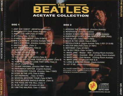 Acetate Collection Vol. 1 - CD back