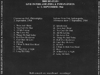 Philadelphia and Indianapolis - CD back