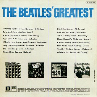 Beatles Greatest - Rear Cover