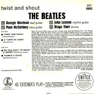 Twist And Shout - Rear Cover