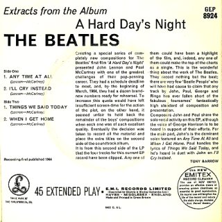 A Hard Day's Night - Vol.2 - Rear Cover
