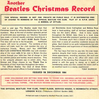 Christmas Record - Rear Cover