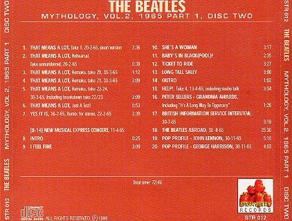 Mythology Vol. 2 - Rear of CD.2