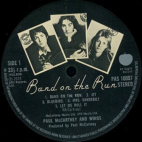 Band On The Run - Vinyl Label