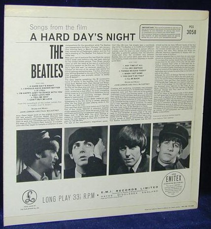 A Hard Day's Night - LP back