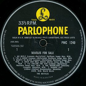Beatles For Sale - Label