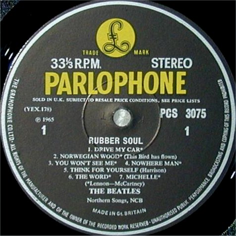 Rubber Soul - First Pressing Stereo Label A-Side