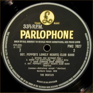 Sgt. Peppers Lonely Hearts Club Band - Rare Label