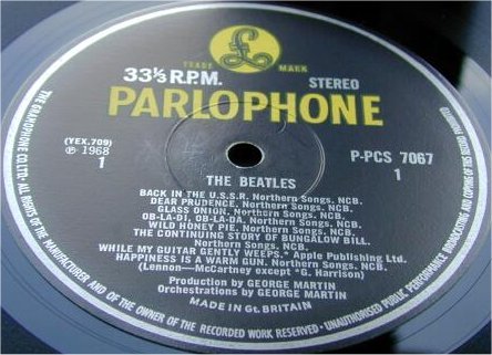 The Beatles (a.k.a. The White Album) - Export Issue Label