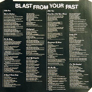 Blast From Your Past - Inner Sleeve Rear