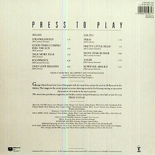 Press To Play - Rear Cover