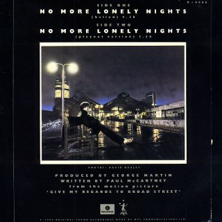 No More Lonely Nights - Rear Cover