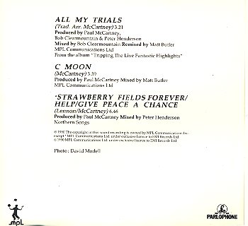 All My Trials - C.D. Rear Cover