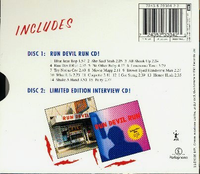 Run Devil Run - C.D. Box Rear Cover