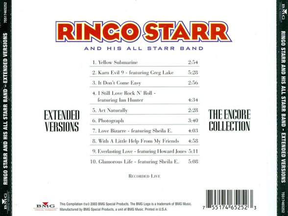 Extended Versions - Rear Cover
