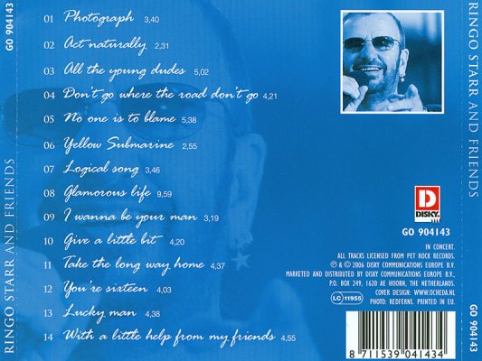 Ringo Starr And Friends  - Rear of Booklet