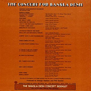 Concert For Bangla Desh - Rear Cover