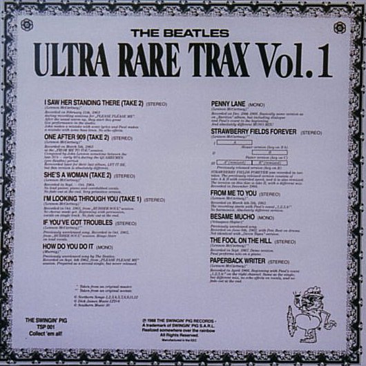 Ultra Rare Trax Vol. 1 - LP back