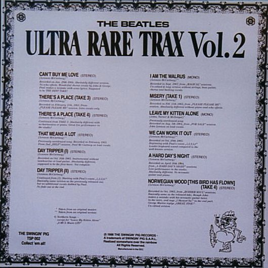 Ultra Rare Trax Vol. 2 - LP back