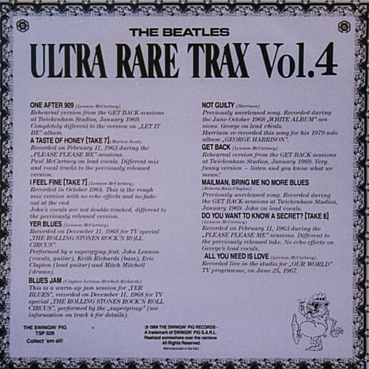 Ultra Rare Trax Vol. 4 - LP back