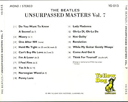 Unsurpassed Masters Vol. 7 - CD Back