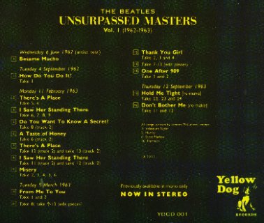 Unsurpassed Masters Vol. 1 - CD back