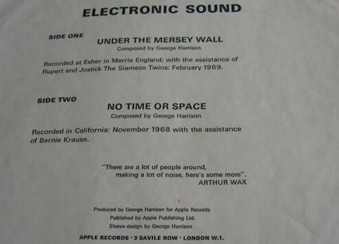 Electronic Sound - First Pressing Inner Sleeve Detail
